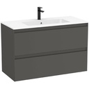 Conjunto Unik Tenue (mueble base c/2 cajones y lavabo) 1005x460x650 mm, ónix, (A851935531)