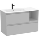 Conjunto Unik Tenue (mueble base c/2 cajones y lavabo izquierda) 1005x460x650 mm, perla, (A851936530)