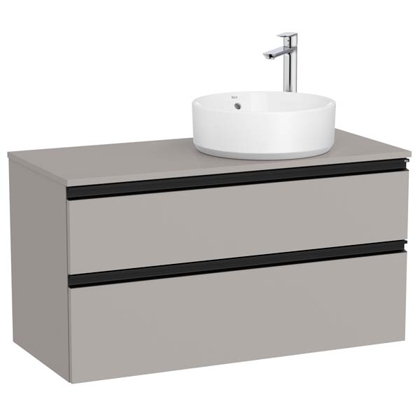 [PROCA851958547] Mueble base The Gap c/2 cajones, p/lavabo de sobre encimera derecha, 1000x460x537 mm, gris mate, (A851958547)
