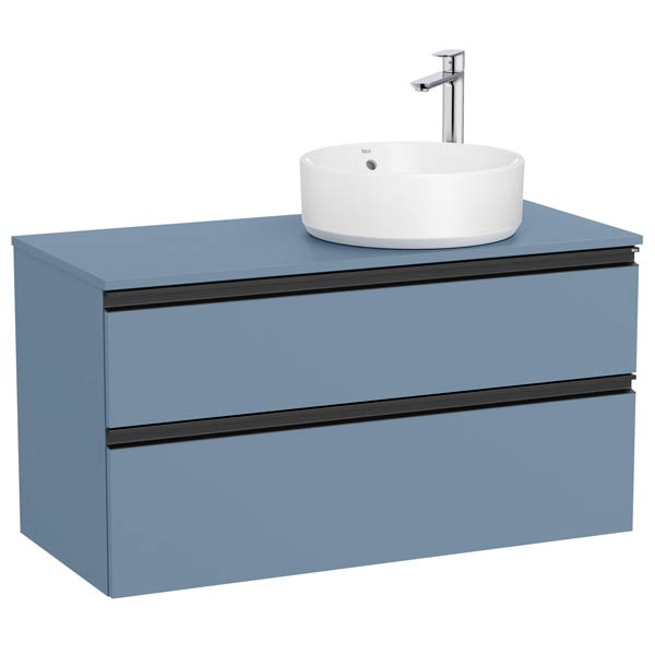 [PROCA851958548] Mueble base The Gap c/2 cajones, p/lavabo de sobre encimera derecha, 1000x460x537 mm, azul mate, (A851958548)