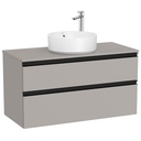 Mueble base The Gap c/2 cajones, p/lavabo de sobre encimera central, 1000x460x537 mm, gris mate, (A851960547)