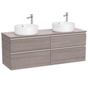 Mueble base The Gap c/4 cajones, p/2 lavabos de sobre encimera 1400x460x537 mm, roble city texturizado, (A851961402)