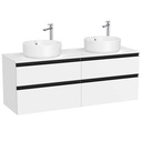 Mueble base The Gap c/4 cajones, p/2 lavabos de sobre encimera 1400x460x537 mm, blanco mate, (A851961509)