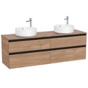 Mueble base The Gap c/4 cajones, p/2 lavabos de sobre encimera 1600x460x537 mm, nogal, (A851962517)