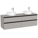 Mueble base The Gap c/4 cajones, p/2 lavabos de sobre encimera 1600x460x537 mm, gris mate, (A851962547)