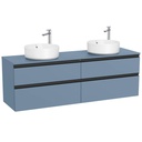 Mueble base The Gap c/4 cajones, p/2 lavabos de sobre encimera 1600x460x537 mm, azul mate, (A851962548)