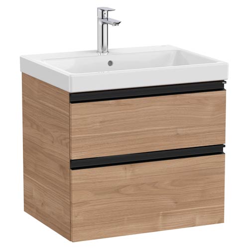 Conjunto Unik The Gap (mueble base c/2 cajones y lavabo plus centrado) 600x460x575 mm, nogal, (A851963517)