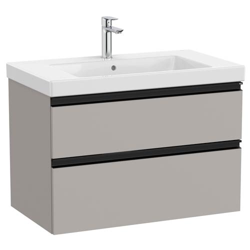 Conjunto Unik The Gap (mueble base c/2 cajones y lavabo plus centrado) 800x460x575 mm, gris mate, (A851964547)