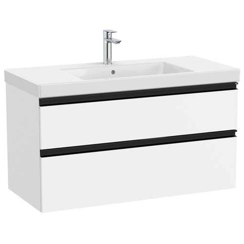 Conjunto Unik The Gap (mueble base c/2 cajones y lavabo plus centrado) 1000x460x575 mm, blanco mate, (A851965509)