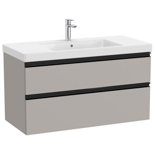 Conjunto Unik The Gap (mueble base c/2 cajones y lavabo plus centrado) 1000x460x575 mm, gris mate, (A851965547)