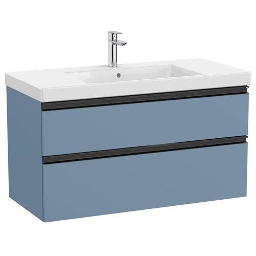 Conjunto Unik The Gap (mueble base c/2 cajones y lavabo plus centrado) 1000x460x575 mm, azul mate, (A851965548)