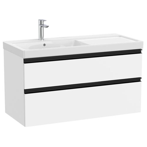 Conjunto Unik The Gap (mueble base c/2 cajones y lavabo plus izquierda) 1000x460x575 mm, blanco mate, (A851966509)