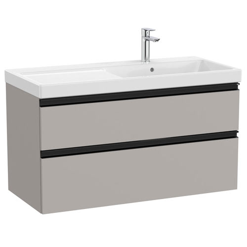 Conjunto Unik The Gap (mueble base c/2 cajones y lavabo plus derecha) 1000x460x575 mm, gris mate, (A851967547)