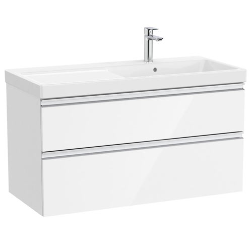 Conjunto Unik The Gap (mueble base c/2 cajones y lavabo plus derecha) 1000x460x575 mm, blanco brillo, (A851967806)