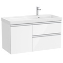 Conjunto Unik The Gap (mueble base c/2 cajones, 1 puerta y lavabo plus derecha) 1000x460x575 mm, blanco brillo, (A851969806)