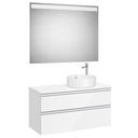 Conj. Pack The Gap (mueble base c/2 cajones, p/lav. sobre enc. der. y espejo LED) 1000x460x537 mm, blanco brillo, (A851972806)