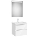 Conjunto Pack The Gap (mueble base c/2 cajones, lavabo plus central y espejo LED) 600x460x575 mm, blanco brillo, (A851974806)