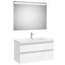 Conjunto Pack The Gap (mueble base c/2 cajones, lavabo plus central y espejo LED) 1000x460x575 mm, blanco brillo, (A851976806)