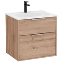Conjunto Unik Optica (mueble base c/2 cajones y lavabo) 590x455x580 mm, nogal, (A851982517)