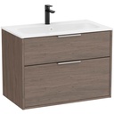 Conjunto Unik Optica (mueble base c/2 cajones y lavabo) 790x455x580 mm, roble oscuro, (A851983537)