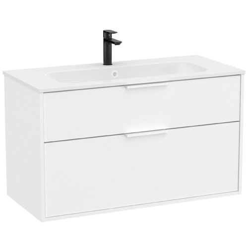 Conjunto Unik Optica (mueble base c/2 cajones y lavabo) 990x455x580 mm, blanco mate, (A851984509)