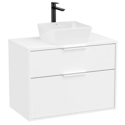 Mueble base Optica c/2 cajones, p/lavabo de sobre encimera, 790x455x580 mm, blanco mate, (A851987509)