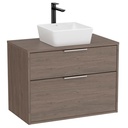 Mueble base Optica c/2 cajones, p/lavabo de sobre encimera, 790x455x580 mm, roble oscuro, (A851987537)