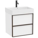 Conjunto Unik Inspira (mueble base c/2 cajones y lavabo) 600x490x685 mm, blanco mate, (A851990509)