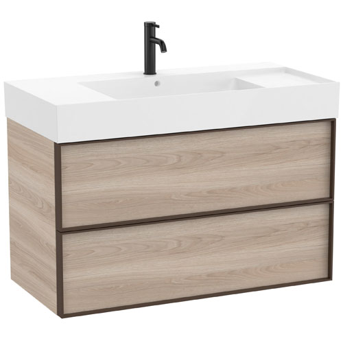 Conjunto Unik Inspira (mueble base c/2 cajones y lavabo) 1000x490x685 mm, pino blanco, (A851992546)