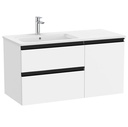 Conjunto Unik The Gap (mueble base c/2 cajones, 1 puerta y lavabo izquierda) 1005x460x537 mm, blanco mate, (A851996509)