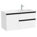 Conjunto Unik The Gap (mueble base c/2 cajones, 1 puerta y lavabo derecha) 1005x460x537 mm, blanco mate, (A851997509)