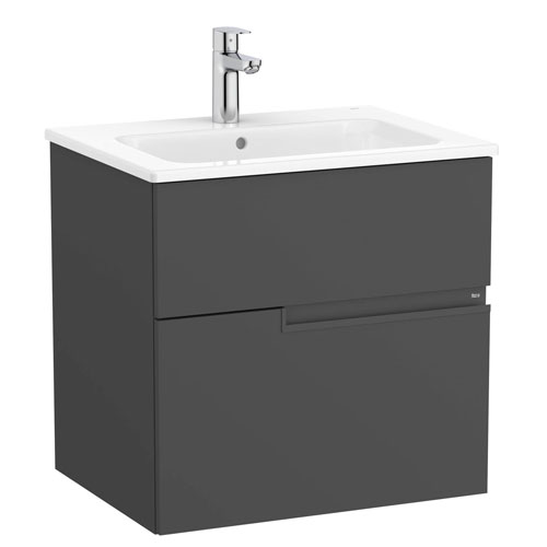 Conjunto Unik Victoria-N (mueble base con dos cajones y lavabo) 605x460x583 mm, onix, (A852095531)