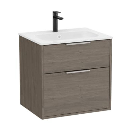Conjunto Unik Optica (mueble base compacto c/2 cajones y lavabo), 605x460x580 mm, roble oscuro, (A852451537)