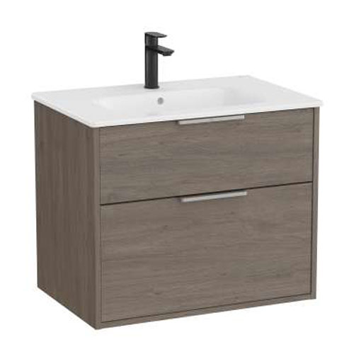 Conjunto Unik Optica (mueble base compacto c/2 cajones y lavabo), 705x460x580 mm, roble oscuro, (A852452537)