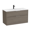 Conjunto Unik Optica (mueble base compacto c/2 cajones y lavabo), 1000x455x580 mm, roble oscuro, (A852454537)