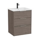 Conjunto Unik Optica (mueble base c/3 cajones y lavabo), 605x455x755 mm, roble oscuro, (A852456537)