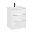 Conjunto Unik Optica (mueble base c/3 cajones y lavabo), 605x455x755 mm, blanco brillo, (A852456806)