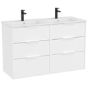 Conjunto Unik Optica (mueble base c/6 cajones y lavabo doble),1200x455x757 mm, blanco mate, (A852458509)
