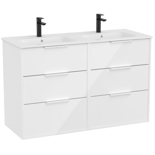 Conjunto Unik Optica (mueble base c/6 cajones y lavabo doble),1200x455x757 mm, blanco brillo, (A852458806)