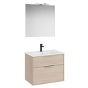 Conjunto Pack Optica (mueble base compacto c/2 cajones, lavabo, espejo y ap. Starlight) 690x455x580 mm, fresno cl., (A852460541)