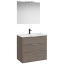 Conjunto Pack Optica (mueble base compacto c/3 cajones, lavabo, espejo y ap. Starlight) 800x455x757 mm, roble osc., (A852465537)