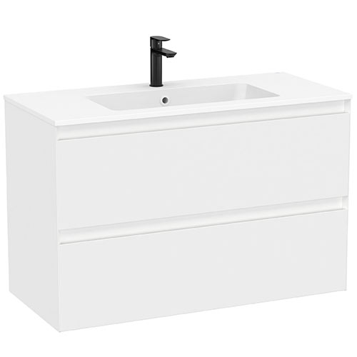 Conjunto Unik Tenue (mueble base c/2 cajones y lavabo) 1000x460x650 mm, blanco mate (A852487529)