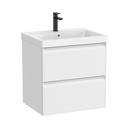 Conjunto Unik Linea (mueble base c/2 cajones y lavabo de FINECERAMIC), 600x455x625 mm, blanco mate, (A852488509)