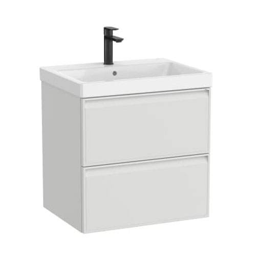 Conjunto Unik Linea (mueble base c/2 cajones y lavabo de FINECERAMIC), 600x455x625 mm, gris piedra, (A852488514)