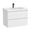 Conjunto Unik Linea (mueble base c/2 cajones y lavabo de FINECERAMIC), 800x455x625 mm, blanco mate, (A852489509)