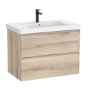 Conjunto Unik Linea (mueble base c/2 cajones y lavabo de FINECERAMIC), 800x455x625 mm, beige madera, (A852489524)