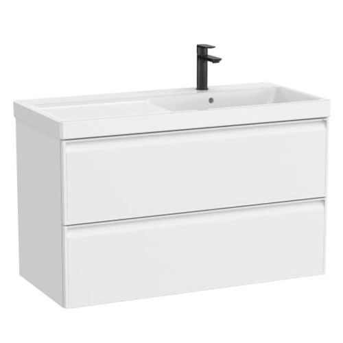 [PROCA852492509] Conjunto Unik Linea (mueble base c/2 cajones y lavabo de FINECERAMIC a la derecha), 1000x455x625 mm, blanco mate, (A852492509)