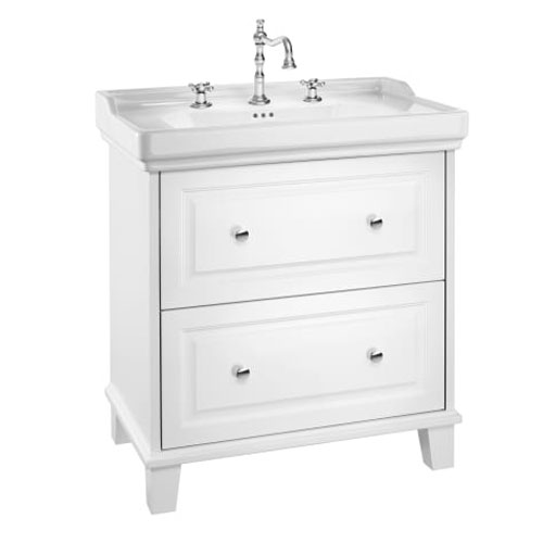 Conjunto Unik Carmen (mueble base c/2cajones y lavabo con 3 orificios), 800x500x875 mm, blanco mate, (A852534509)