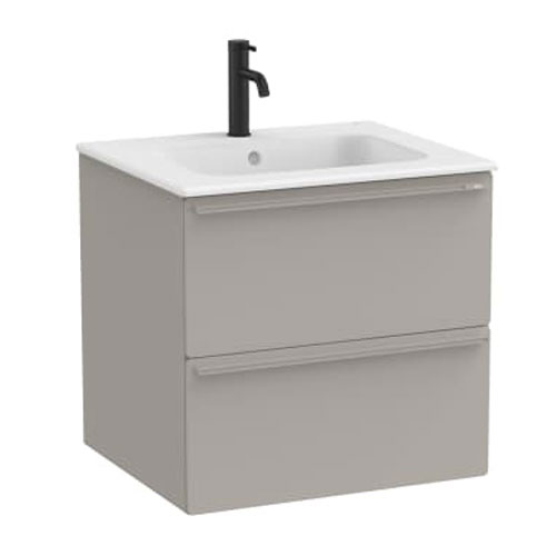 [PROCA852535510] Conjunto Unik Volia (mueble base c/2cajones y lavabo en acabado blanco mate), 610x510x565 mm, gris arena, (A852535510)