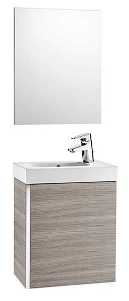 Conjunto Pack Mini (mueble base, lavabo y espejo) 450x250x575 mm, arena texturizado, (A855865156)